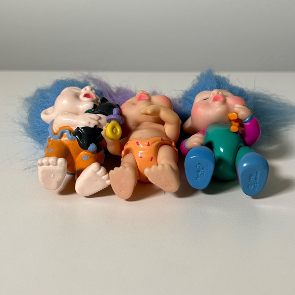 Vintage 90s Applause Magic Troll Babies Set Of 3 (ZZ28) - Picture 5 of 5